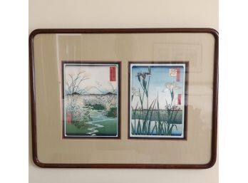 Utagawa Hiroshige Traditional  Ukiyo-e Japanese Prints - Nicely Framed And Matted 24 X 17.5