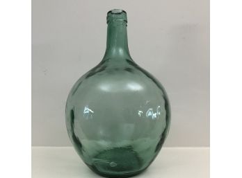 Vintage VIRESA Green Glass Demijohn - 10 X 7 X 6 - Mid-Century 1950s-1970s