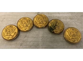 Five Old Military Buttons