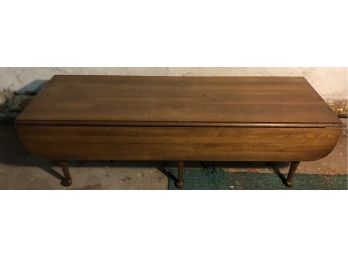 Low Long Queen Anne Style Drop Leaf Table