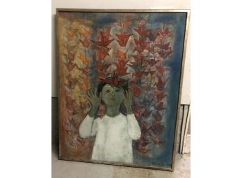 Framed Oil On Board Signed Tokiko Fujiwara