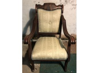 Wooden Upholstered Arm Chair