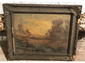 Antique Landscape Oil Painting Framed