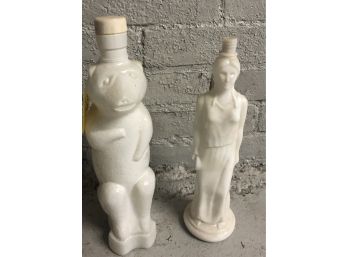 Two Milk Glass Bottles