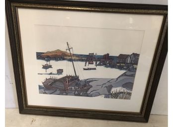 Framed Lithograph Pencil Signed W.F. Stone Jr.