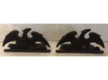 Pair Of Metal Spread Eagle Bookends