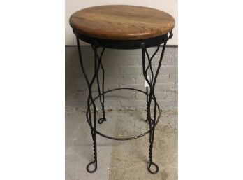 Twist Wire Wooden Seated Bar Stool