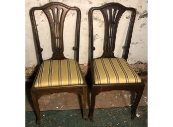 Pair Of Upholstered Seat Chairs