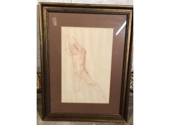 Framed Nude Drawing Signed Kimmelmann 1976