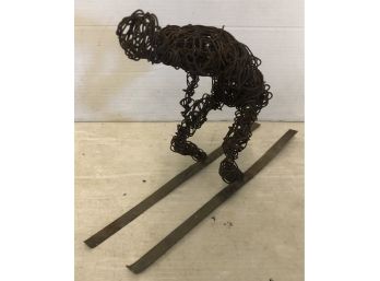 Wire Sculpture Of Skier