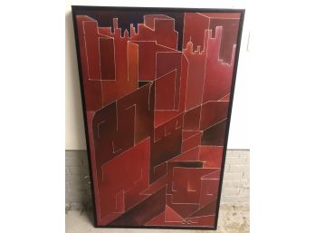 Oil On Canvas Abstract Cityscape