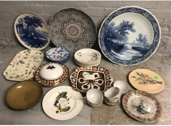 Assorted Lot Of Plates, Teacups, Etc.