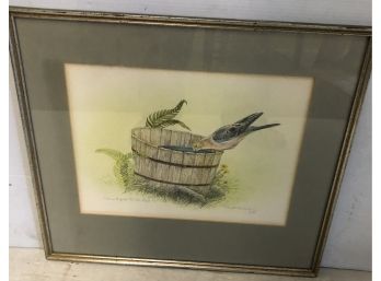 Hand Colored Drawing Signed Harold McIntosh