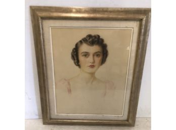 Framed Portrait Signed And Dated 39'