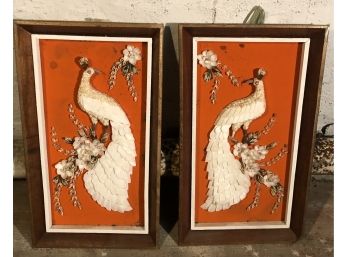 Pair Of Framed Shell Art