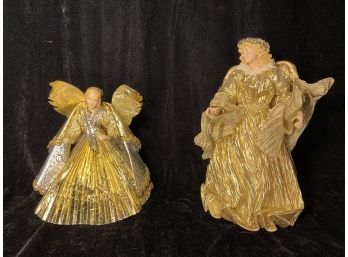 Two Gold Tone Standing Angels
