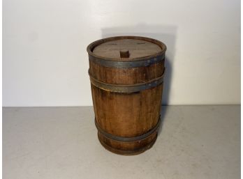 Wooden Barrel Form Coal/Kindling Bin