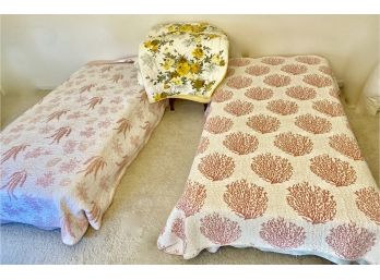 Three Vintage Single Bed Comforters