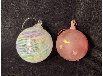 Steve Gold And Other Blown Glass Ball Ornaments