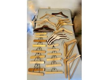 Large Lot Of Real Wooden Hangers