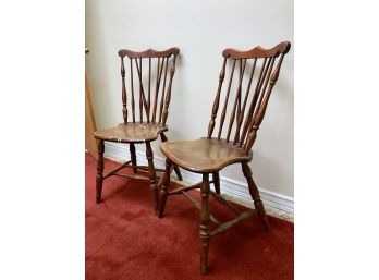 Pair Of Antique Spindle Back Chairs