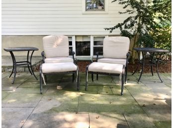 Pair Of Outdoor Chairs & Side Tables