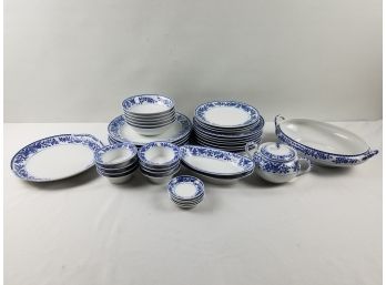 39 Piece Noritake Blue Twin Phoenix Pattern Dining Dishes