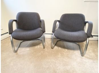 Pair Of Retro Chrome Office Chairs