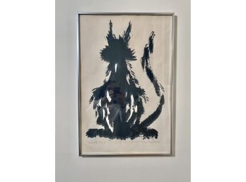 Black On White Joshua Cat Print, Signed