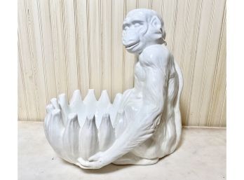 1960's  Italian Monkey Ceramic Plant Pot