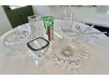 Vintage Crystal And Glass -  8 Pieces