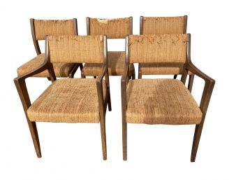 1960's Mid Century Modern Mahogany Dining Chairs - Set Of 5