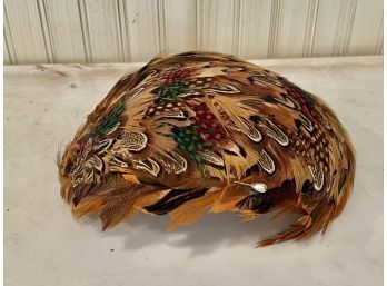 Authentic Vintage Women's Peacock Hat With Hat Pin