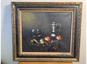 Still Life Oil On Board , Signed