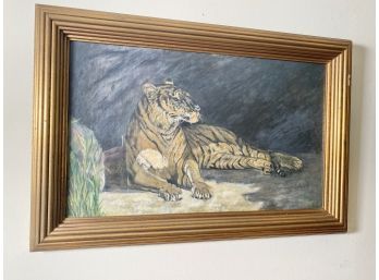 Oil On Canvas, Tiger At Rest