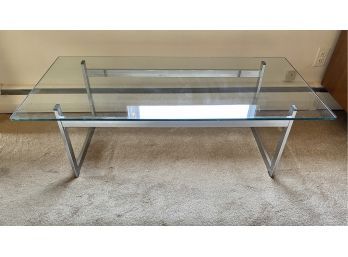 Glass Coffee Table With Chrome Base