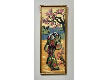 Geisha Girl Needlepoint Wall Hanging