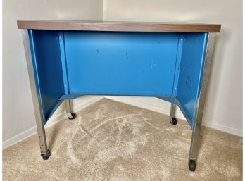 Vintage Blue Metal Typewriter Table/desk