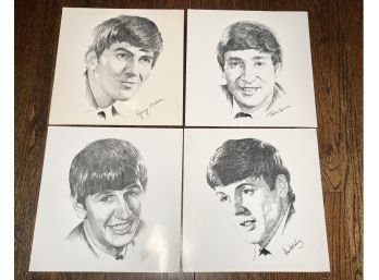 The Beatles - Vintage Black And White Line Drawings