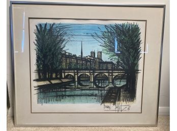 Bernard Buffet, (France 1928-1999) Signed Lithograph,  Le Pont Neut - 1968, COA