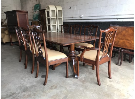 Lillian August Dining Room Table With Eight Chairs  ~ Cherry