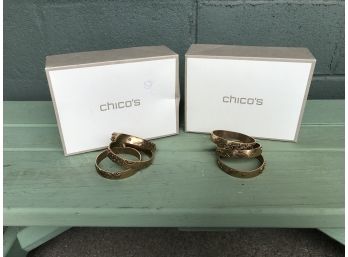 Two Boxes Of Chico's Triple Bangle Bracelets ~ NEW