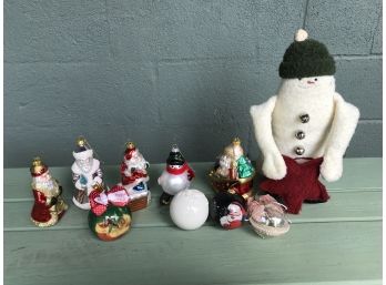 Lot Of Holiday Ornaments & Mascot
