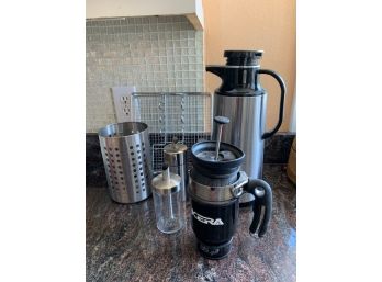 Carafe, Coffe Press, Wire Carrier, And More