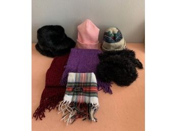 Women's Winter Scarves (4) And Hats (3) - Lot C