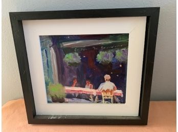 Framed Oil On Board, Restaurant Scene