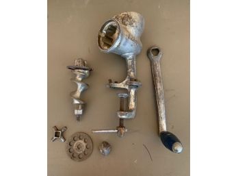 Vintage Maid Of Honor Meat Grinder And Attachments