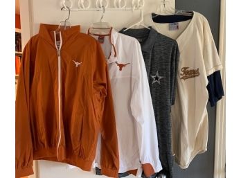 Men's Apparel: Three Texas Longhorn Items And Cowboys Top - Large And XL