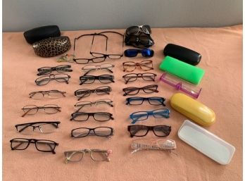 Eye Glasses, Reading Glasses, Sun Glasses, And Cases