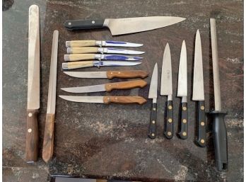 Assorted Knives, Steak Knives With  Bone Handles